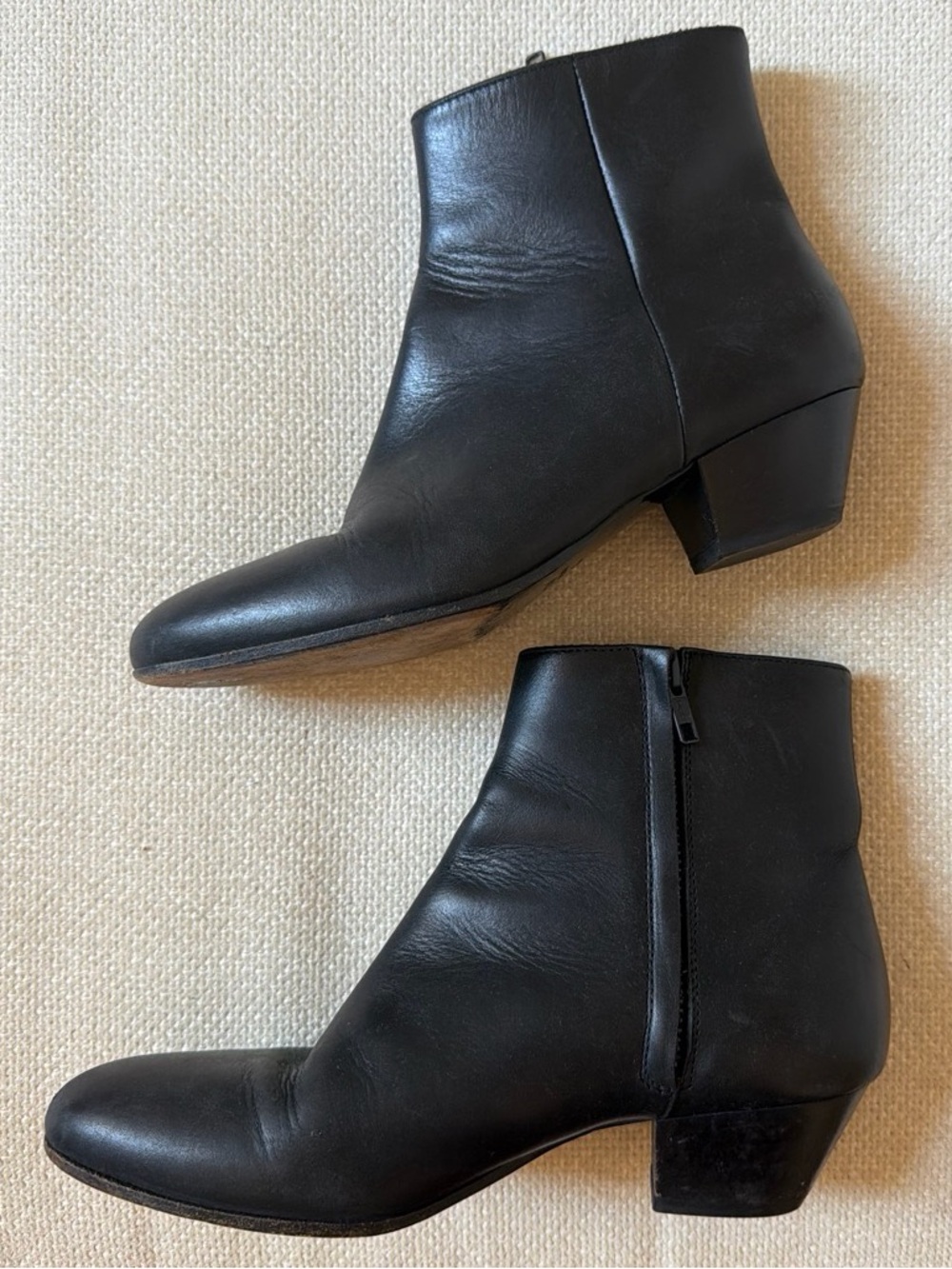 Common Projects Black Leather Ankle Booties